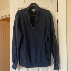 J.Crew Men’s Navy Cotton Half Zip Sweatshirt Size Large